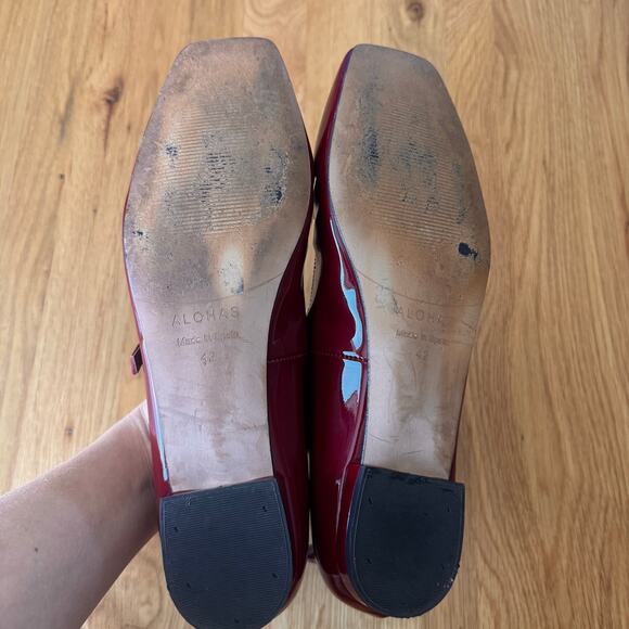 ALOHAS Luke Onix Wine Burgundy Patent Leather Ballet Flat Size 42 US 11-11.5 - Picture 12 of 13